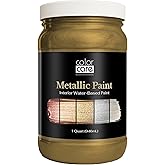 COLOR CARE Metallic Paint &ndash; Matte Brass, 1 Quart (Pack of 1) | Water-Based Low-Odor Paint for Walls, Fixtures, Furniture, D&eacute;cor, Accents &amp; Crafts