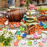 JOLCEEY 200pcs Mini Ducks Resin Tiny Ducks Aquarium Dollhouse Decor 10 Colors view 3