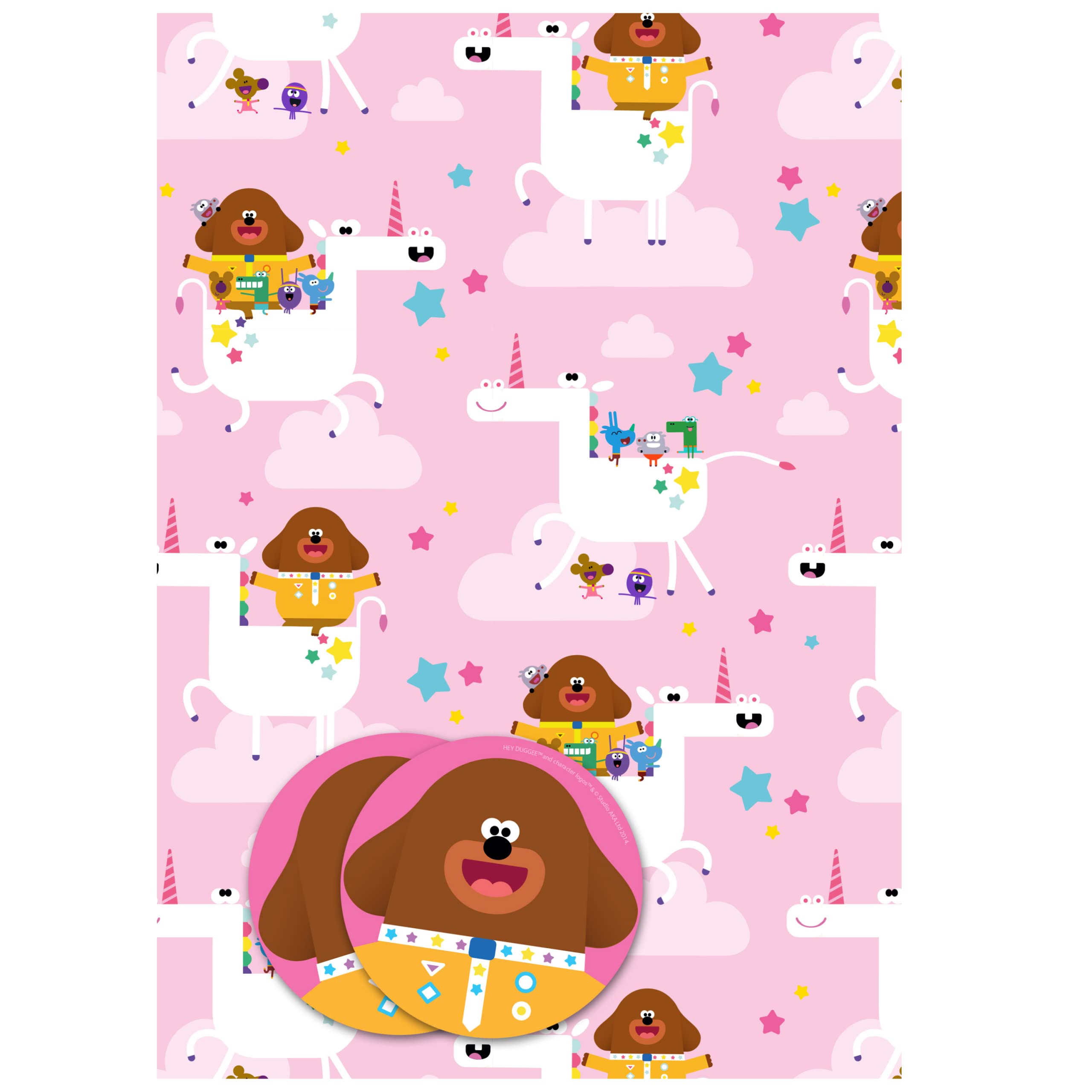 Hey Duggee Wrapping Paper 6 Sheets 6 Tags Sheet Size 70cmx50cm Official Product Responsibly Resourced
