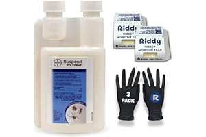 Suspend Polyzone Insecticide, 2-Pack Riddy Insect Monitor Boards, 3-Pack Riddy Nitrile Gloves, Comprehensive Indoor and Outdoor Solution