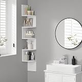 VASAGLE 5-Tier Corner Shelf Cloud White LBC72WT Modern Display Storage view 5