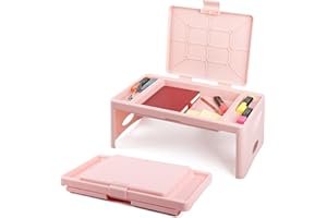 Loddie Doddie Portable Folding Lap Desk - Blush Lightweight Design - Storage Pocket & Accessory Trays - Lap Desks for Adults & Kids