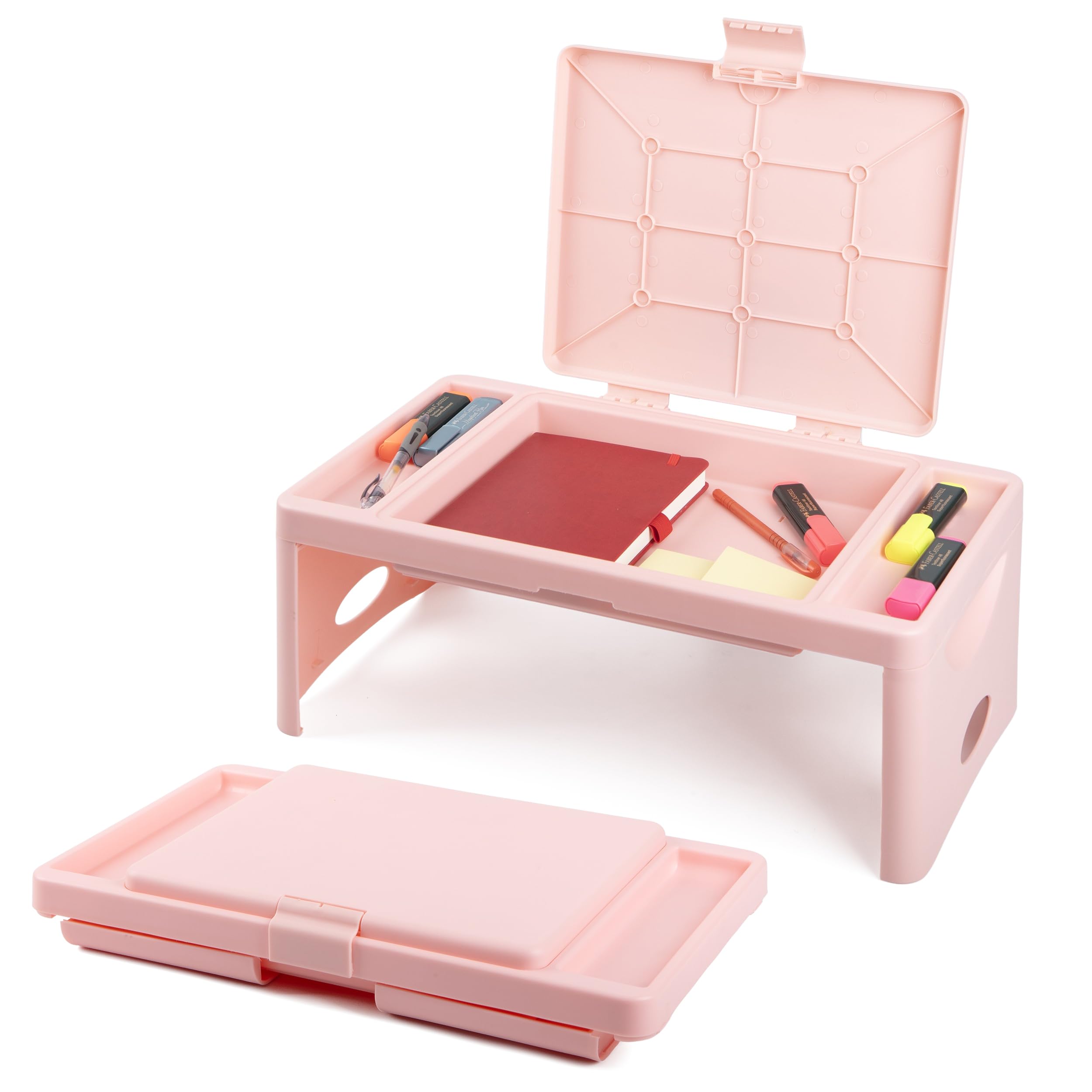 Photo 1 of Loddie Doddie Foldable Lap Desk with Storage Pocket - Blush Portable Lap Table/Tray for Laptops, Crafts, Travel, Breakfast in Bed, Gaming, Kids & Teens - Floor Desk for Kids