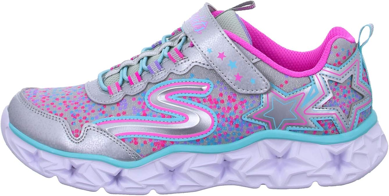 skechers junior girls galaxy lights silver