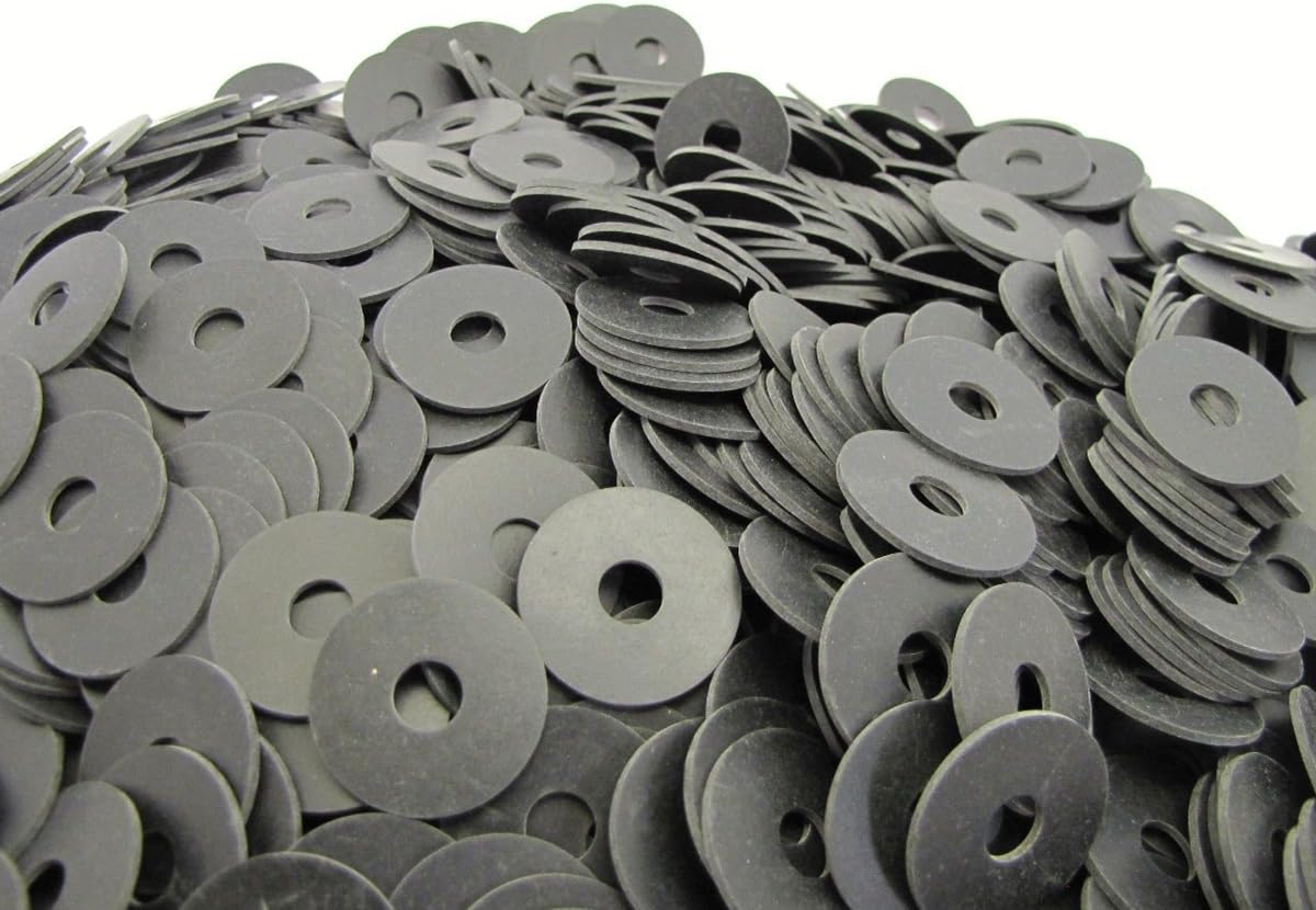 (100 Pack) Neoprene Rubber Washers - 1 1/4" OD x 3/8" ID x 1/16" Thickness - 60 Duro Primal23 Industrial Endeavor Series Rubber Washers