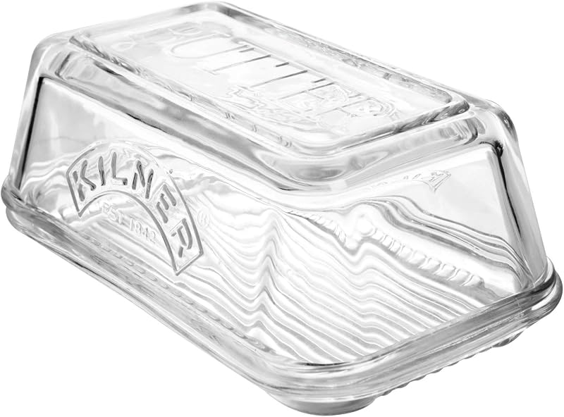 Kilner Butter Dish 250g Capacity - Durable Sodalime Glass BPA Free Dishwasher