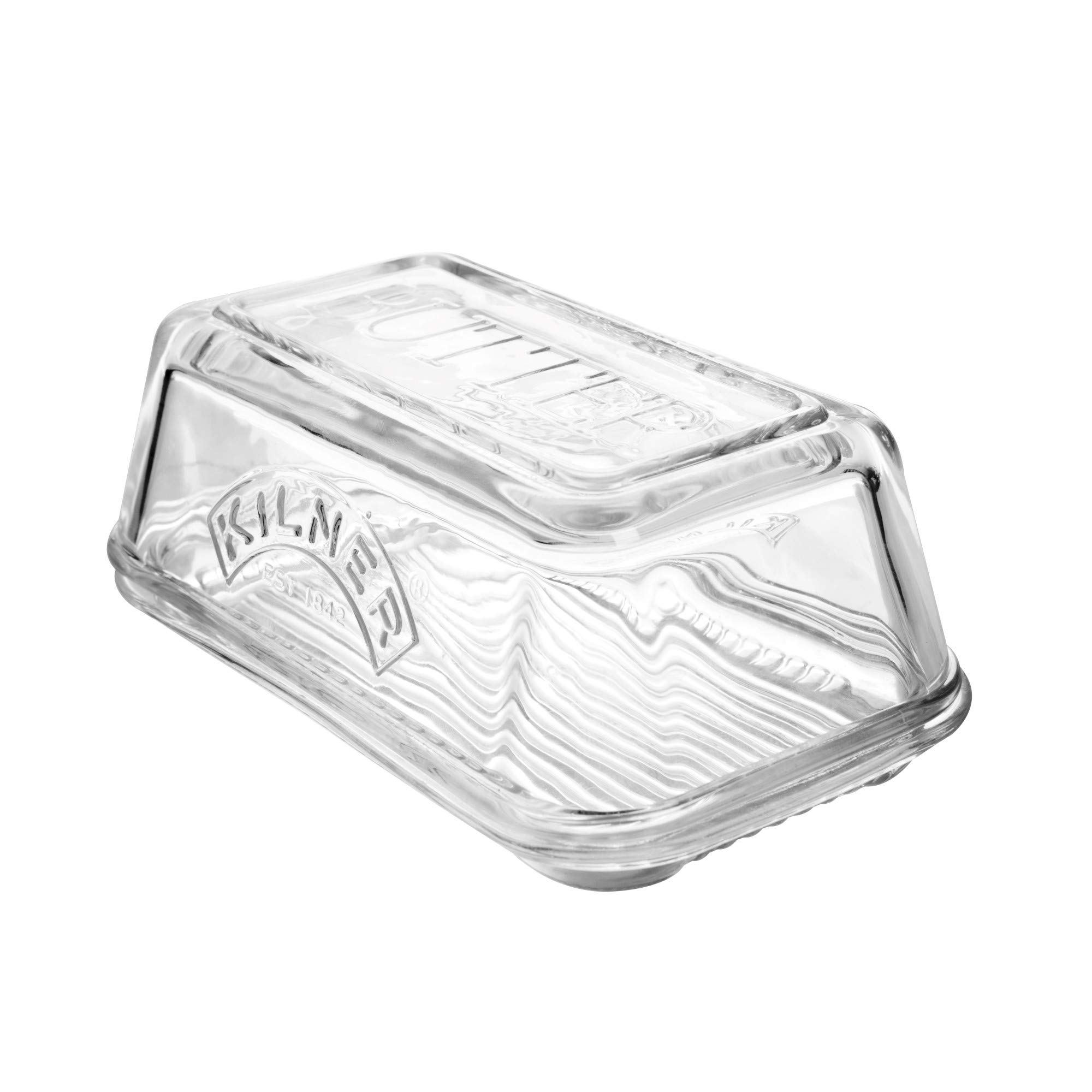 Kilner Glass Butter Dish 250g Capacity Durable BPA-Free Keeps Butter Fresh Longer Dishwasher Safe Sustainable Glass Storage Solution for Fridge and Tabletop Use