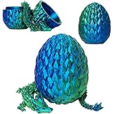 AIFEIRIC 3D Printed Dragon, Easter Dragon Eggs with Dragon Inside, 3D Printed Dragon Egg Gift (Blue&Green)