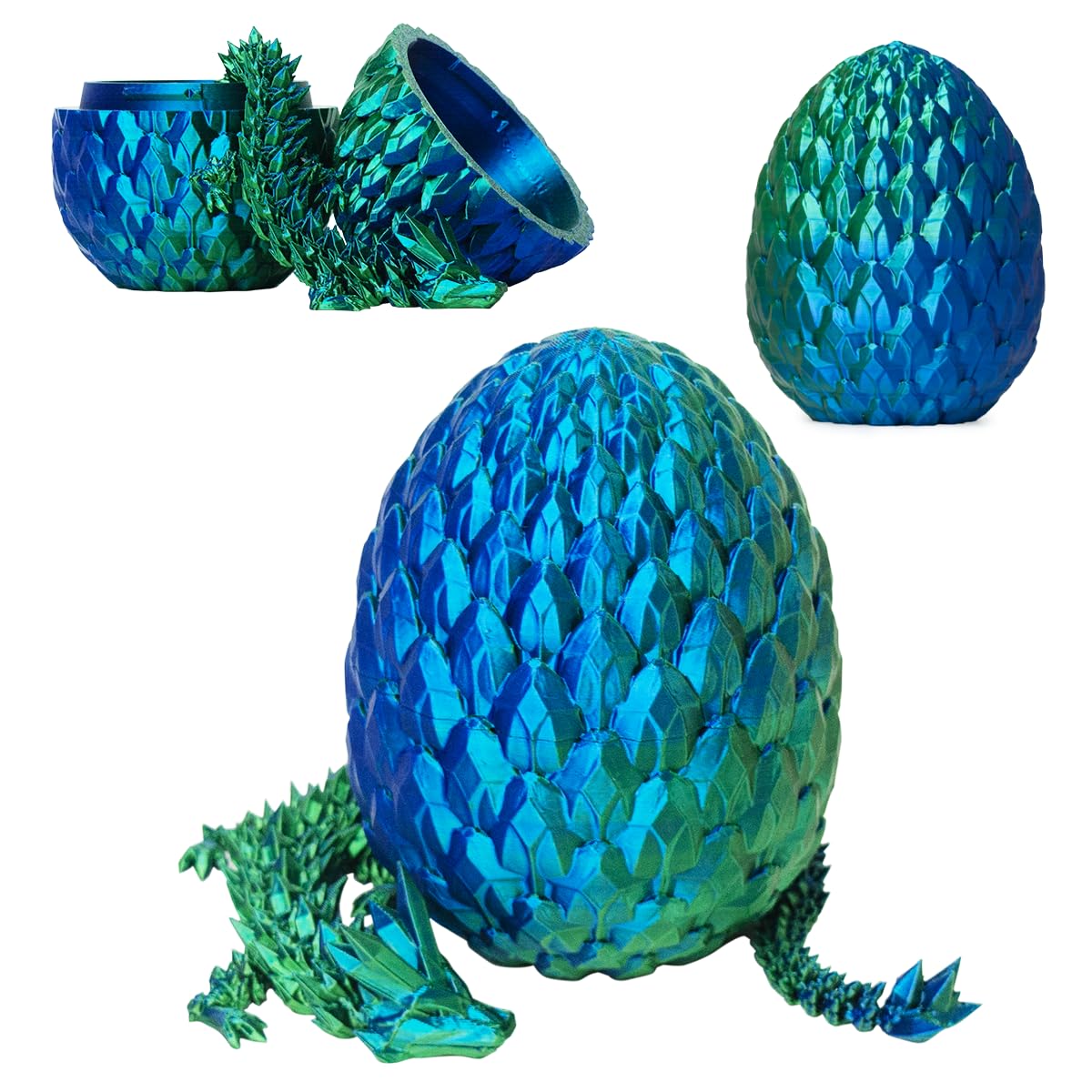 Photo 1 of 3D Printed Dragon Egg,Fidget Toy for Birthday, Executive Desk Toys for Adults and Kids(Blue Green)