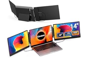 Cevaton Portable Monitor, 14” FHD 1080P IPS Laptop Screen Extender Fit for 13-17" Laptop, Build-in Stand, Plug and Play Laptop Monitor Extender Compatible with Mac, Wins, Dex, Chrome