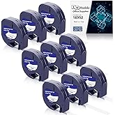 Msudoku Clear Label Maker Tape Compatible for Dymo Label Maker Refills Clear Transparent 16952 S0721530 Letra Tag Refills 12mm x 4m for Letra Tag LT-100H LT-100T Plus LT-110T QX50 2000 XR, 9 Pack