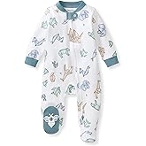 Burt's Bees Baby Boys Sleep and Play PJs, 100% Organic Cotton One-Piece Zip Front Romper Jumpsuit Pajamas
