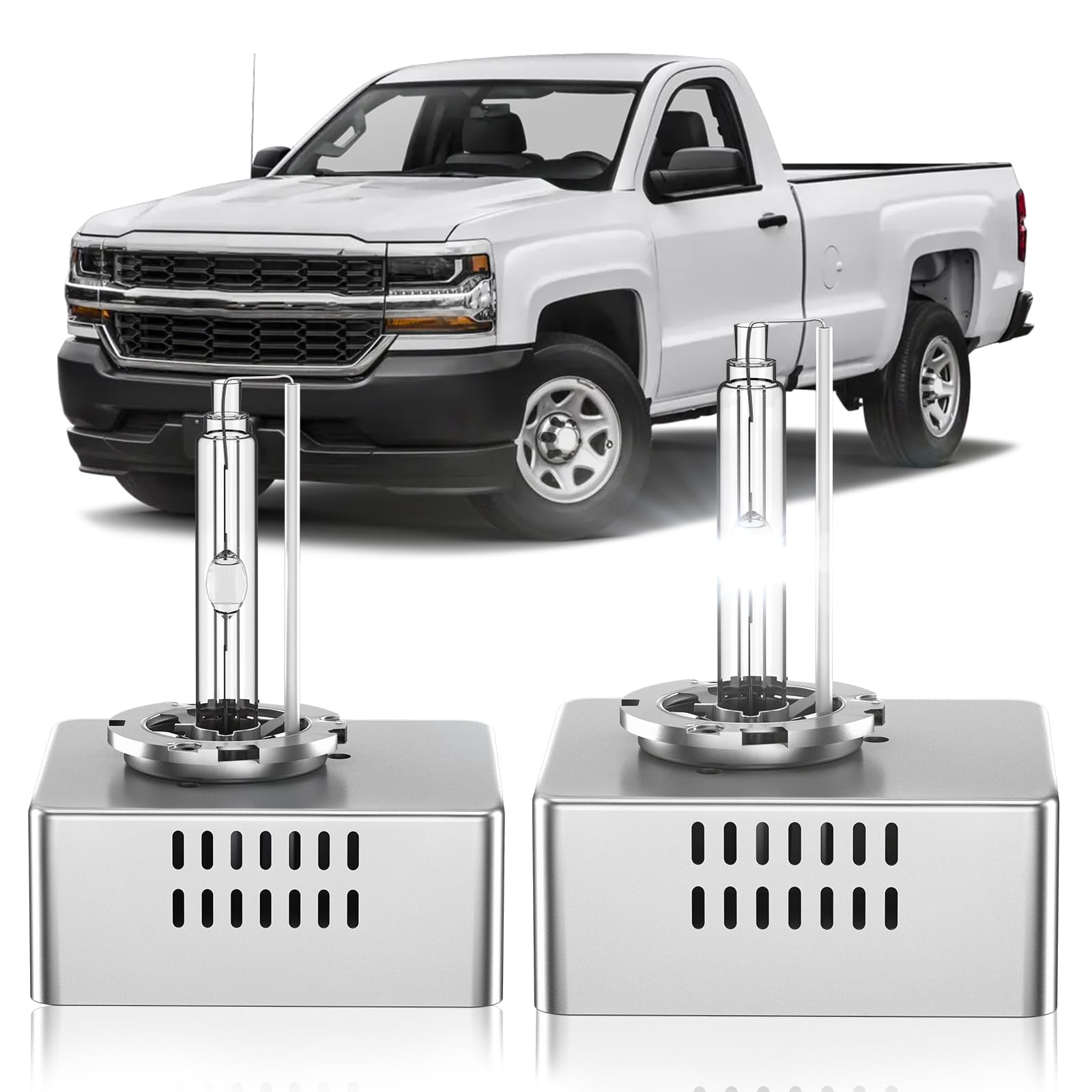 Photo 1 of SENROBO Fit for Chevrolet 2016-2018 Chevy Silverado 1500 LT LTZ LS WT 2018-2021 Chevy Equinox D5S HID Xenon Headlight Bulbs, 350% Brightness, High Low Beam Light Bulb, 6000K Cool White, Pack of 2