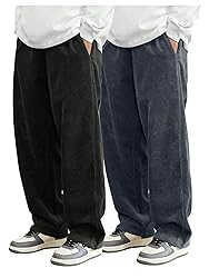 SOLY HUX Men's 2 Piece Corduroy Pants Drawstring