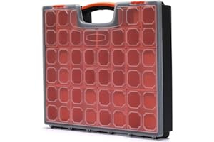 AIRTOON Multi-Purpose Toolbox, Professional Organizer with 22 Bin Compartments, Box Organizer for Hardware, Screws, Bolts, Nu