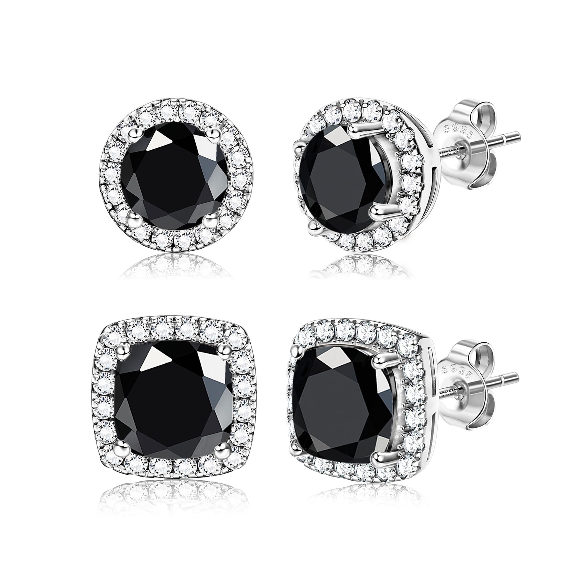 Hayoso Cubic Zirconia Stud Earrings for Women Men