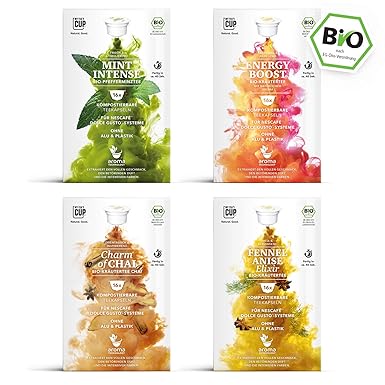 Vital Box - 4 x 16 BIO Teekapseln von My-TeaCup | Kompatibel mit Dolce Gusto®*-Maschinen | 100% kompostierbare Kapseln ohne A