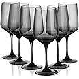 KOXIN-KARLU Unbreakable Classic 18 ounce All-Purpose Plastic Stem Wine Glasses Acrylic Glasses, set of 6 Grey