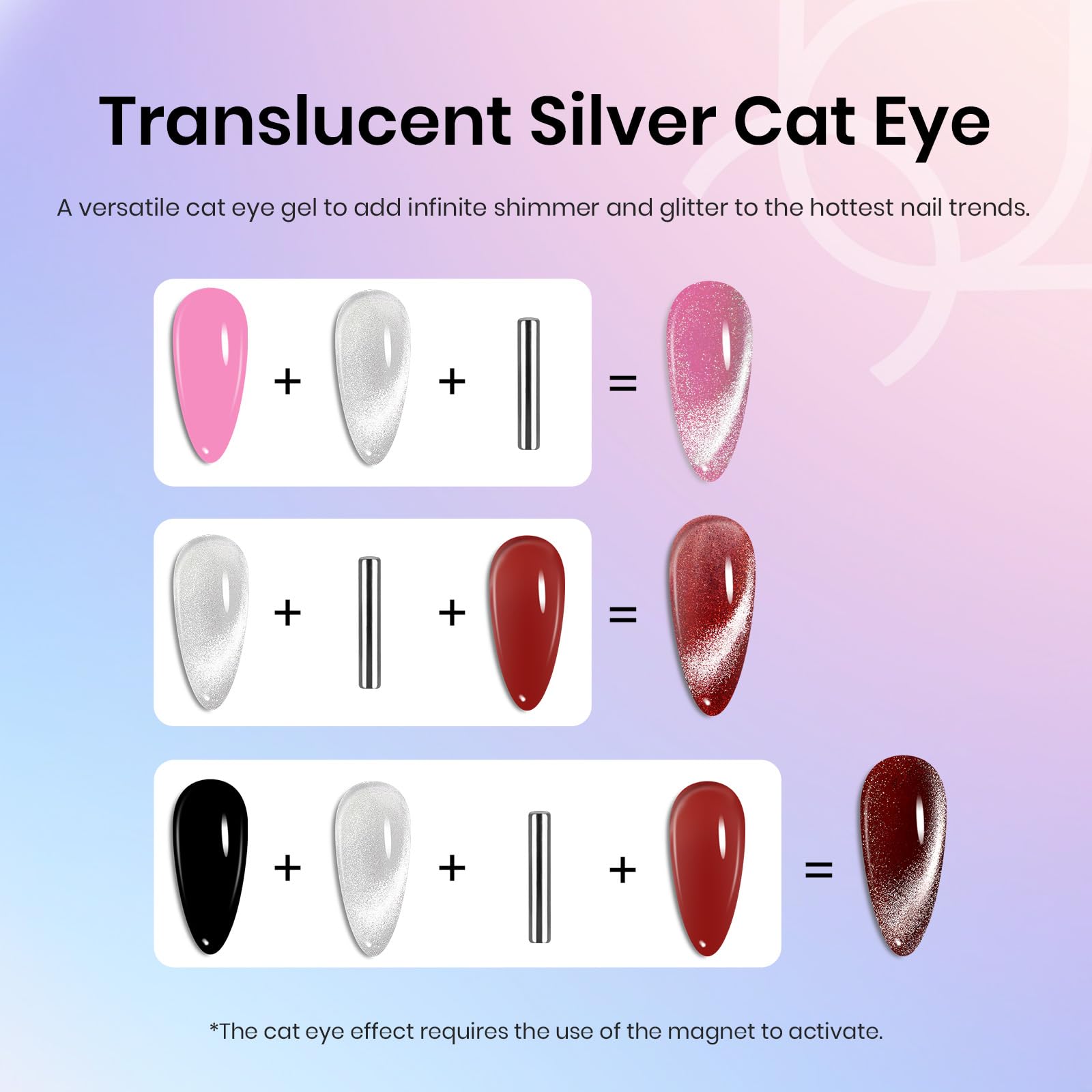 Beetles Cat Eye Gel Nail Polish 15ml Gel Polish Soak Off UV LED Nail Lamp 1 Color Silver Shimmer Velvet Gel Nail Polish Nail Art Manicure Salon DIY Home - Image 5