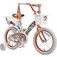 Titan Girls BMX Bike for Kids Ages 4-7, 16-Inch Wheels, 9-Inch Frame, Training Wheels, Toy Seat, Doll Basket, Streamers, First Bike, Princess Bicycle, Gift for Girls