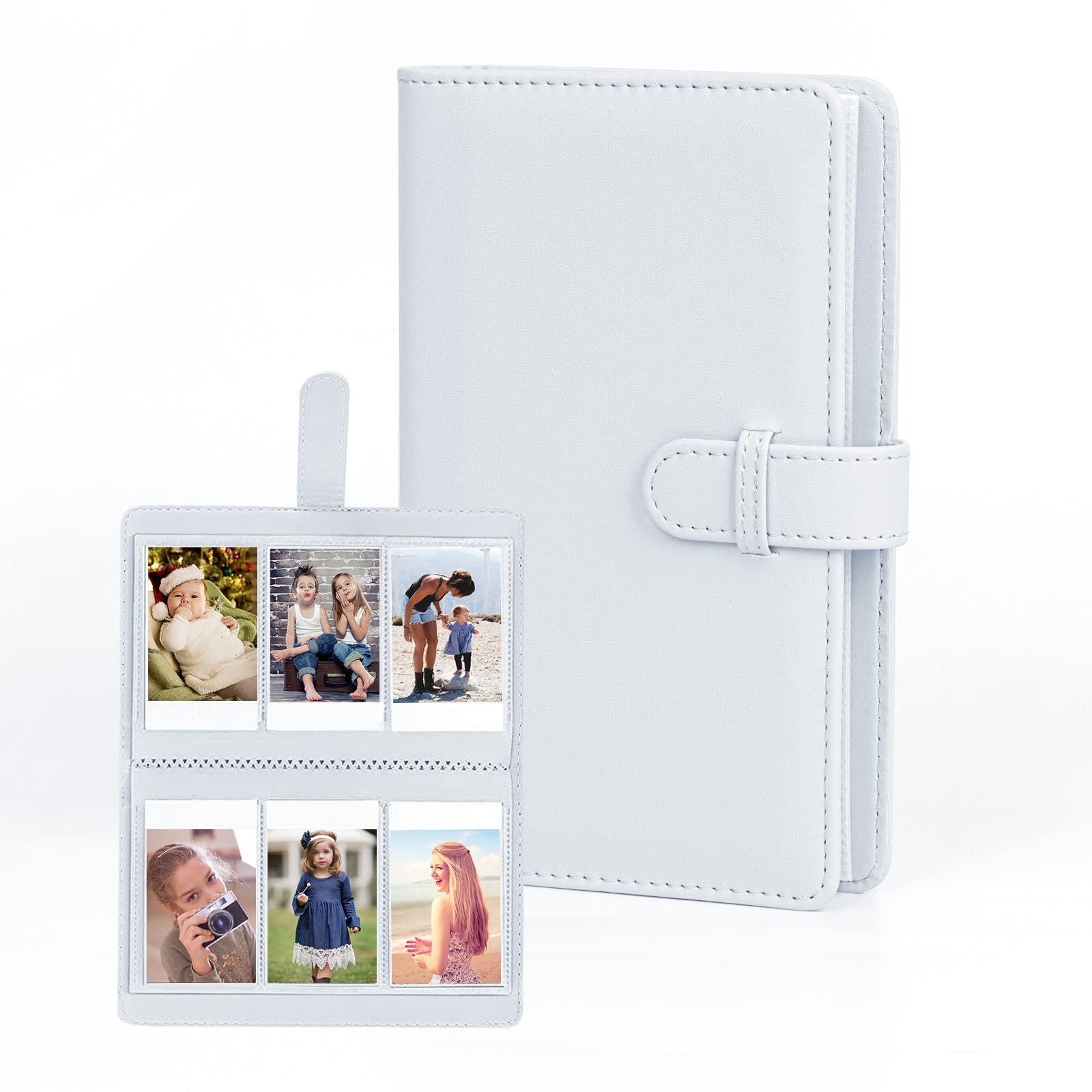 Easy Hood Instax Mini Photo Album, Kpop Photocard Binder, 108 Pockets for Fujifilm Instax Mini EVO/12/11/8/9/7s/25/70/90 Mint Zip Instant Camera Printer, Polaroid Photo Album Memory Book, White