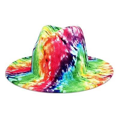 Buy E G M Women Fedora Tie Dye Multicolor Wide Brim Felt Panama Hat Candy Online In Turkey B093pn346f