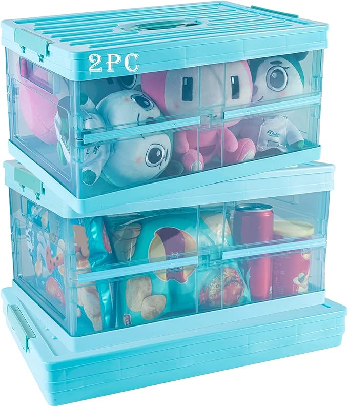 Clear Stackable Storage Bins with Lids, Storage Boxes Plastic