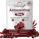 coycozy Astaxanthin 12mg Natural 90 Softgels Astaxanthin Supplement Antioxidant Support Eye Skin Joint Health | Internal Circulation,3 Month Supply| Non-GMO,Gluten-Free,No Soy (90 Count (Pack of 1))