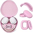 Maxjoy for Airpods Max Case, Smart Case Supports Sleep Mode, with AirPods Max Silicone Earpad Cover/Ear Cups/Headband Cover Accessories, Portable Travel Carrying Storage Bag, Pink Set