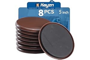 Kayzn Furniture Sliders for Carpet, 8 PCS Reusable Furniture Moving Pads, 5" Heavy-Duty Furniture Slider, Move Any Item Easy and Quickly with Reusable Furniture Movers Sliders