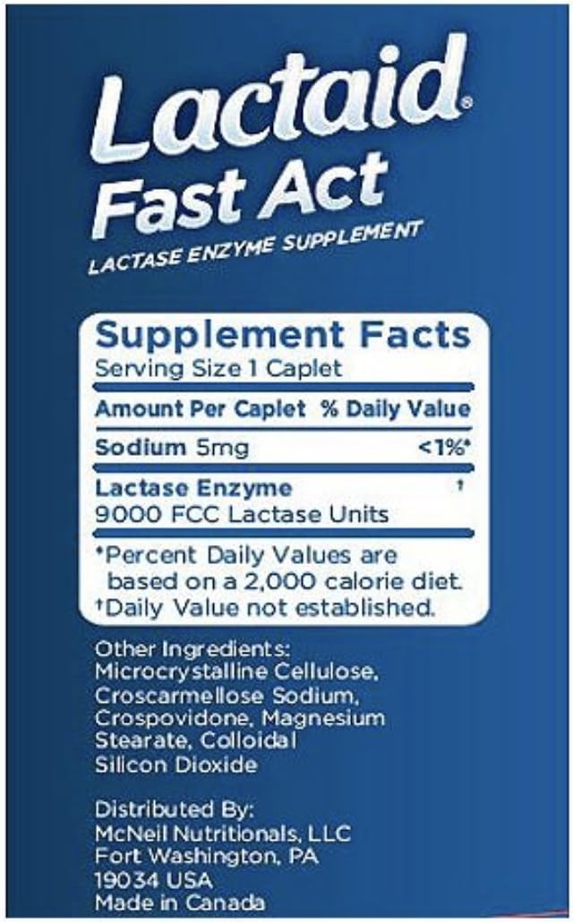 Lactaid Fast Act Lactase Enzyme Supplement, 96 ct.: Health & Personal Care