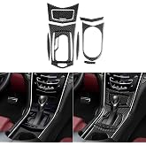 Real Carbon Fiber Trim for Cadillac ATS Accessories | for Sedan 2013-2019 Automatic Gear Shift Console Storage Panel Cup Holder Sticker Interior Thick Overlay Decal 9PCS