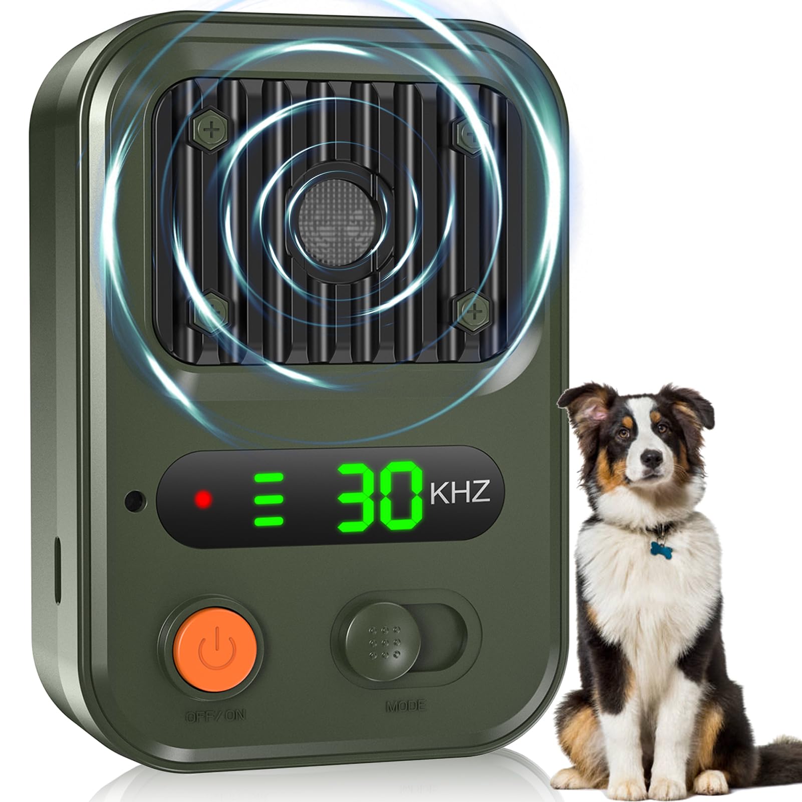 Photo 1 of Anti Barking Devices, Auto Bark Deterrent Devices with 3 Modes, Rechargeable Dog Sonic Barking Deterrent, Barking Box Barking Control Devices, Dog Barking Silencer for Indoor and Outdoor Use?Green?9