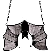 Lcensp Stained Glass Bat Decor Window Hangings Ornament, Gothic Bat Suncatcher Halloween Decorations Gifts, Handmade Occult Sun Catchers Indoor Window Home Decor