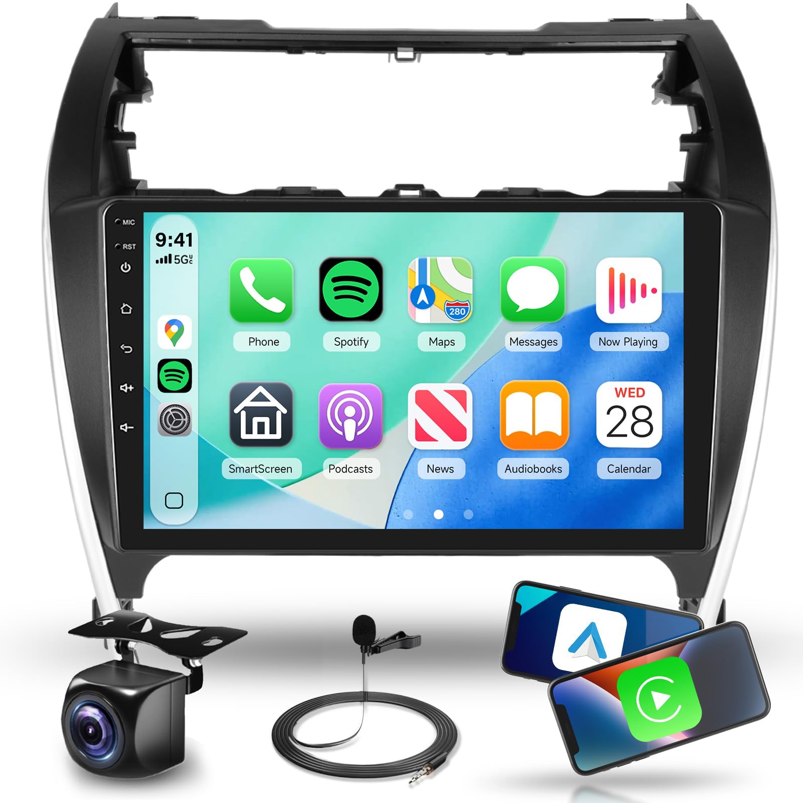 Photo 1 of ?4Core 4G+64G? Android Car Stereo Radio for Toyota Camry 2012 2013 2014, Wireless CarPlay Android Auto, GPS Navigation WiF, 10'' Touch Screen Radio for Camry, Bluetooth FM RDS EQ AHD Backup Camera