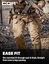CQR Men's Tactical Pants, Water Resistant Ripstop