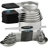 Magnetic Measuring Cup &amp; Spoon Set Stainless Steel 7 Magnetic Measuring Cup | Stackable Dual sided Magnetic Measuring Spoons 8pcs with Leveler for Dry Liquid Ingredient