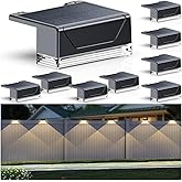Solar Fence Lights Outdoor - 3000/4000/6000K 3 Modes, IP44 Waterproof Fence Lights Solar Powered, Dusk to Dawn Solar Light for Outside, Backyard/Step/Patio/Deck/Stair Railings and Wall (8 pack)