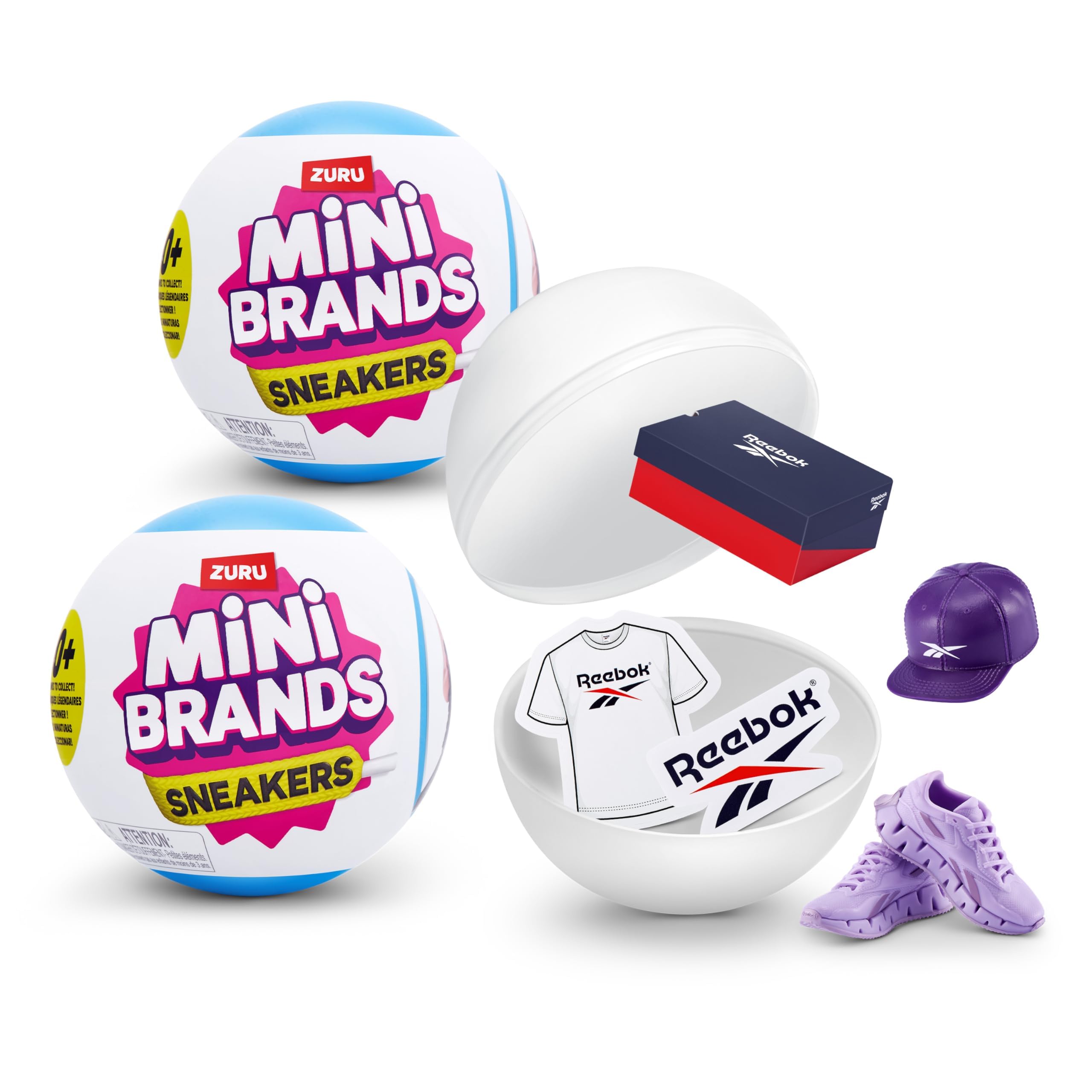 Mini Brands Sneakers 2 Pack by ZURU, Surprise Collectable Minis in Blind Packaging, Sneaker and Shoes-Themed Miniature Toys, Great Gifts for Girls and Kids