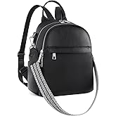 Lexiyat Small Backpack Purse for Women Leather Mini Convertible Designer Backpack Travel Shoulder Fashion Bag Black