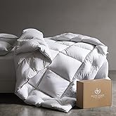 Pacific Coast Down Comforters Queen Size, 100% Cotton Duvet Insert, Extra Fluffy White Comforter, Ultra-Soft, Breathable, All Season Hotel Luxury Bedding Comforters, 8 Corner & Center Loops (90"x90")