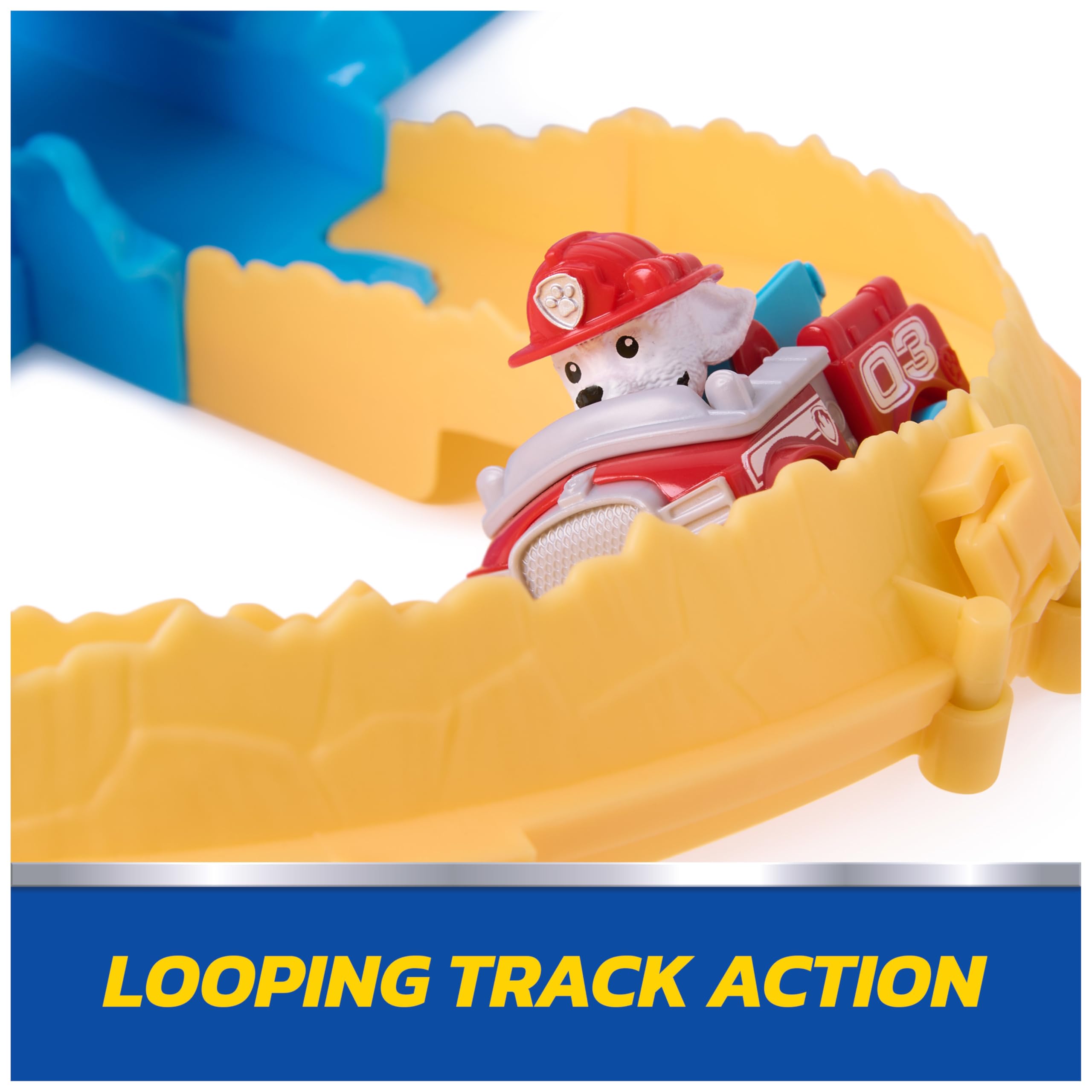 PAW Patrol Pup Squad Track Set, Looping Track Playset & Vehicle Launcher with Chase & Marshall Toy Cars, Kids Toys for Boys & Girls Ages 3 and Up