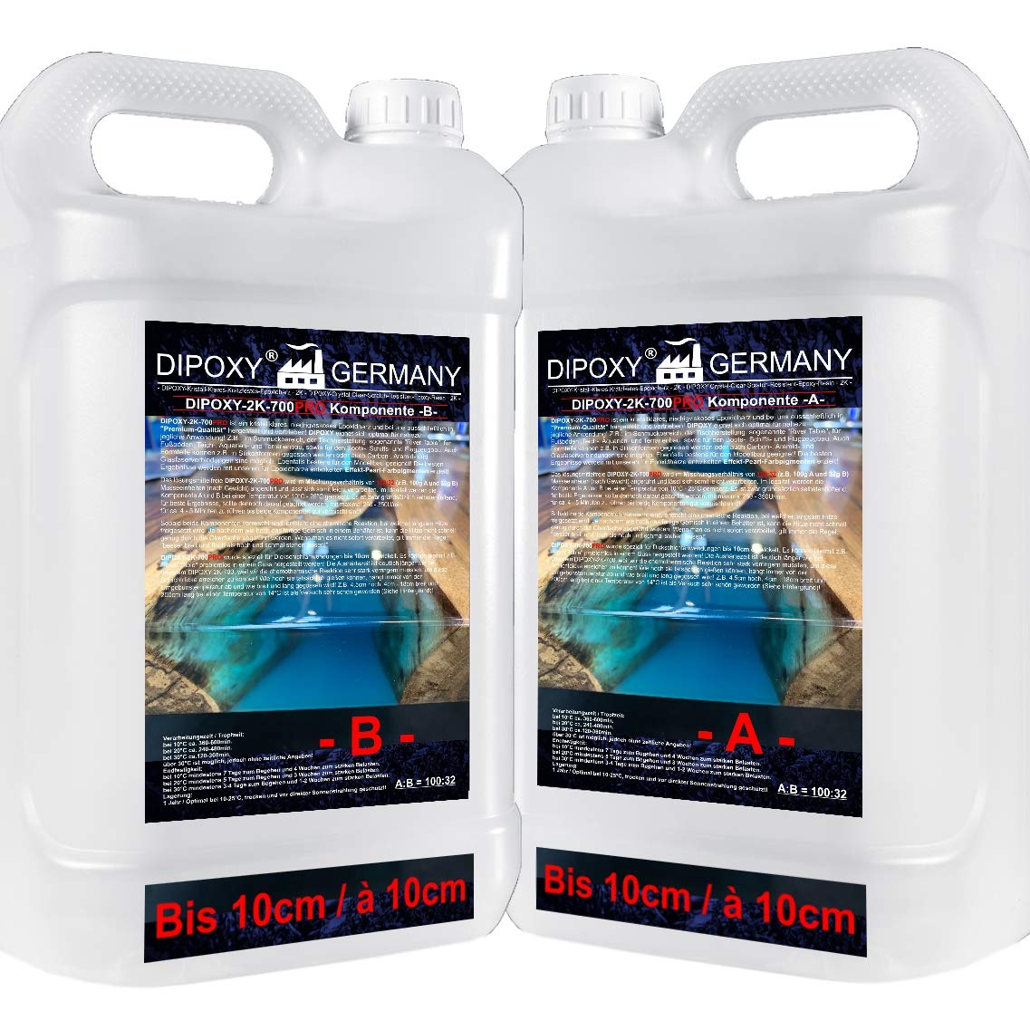 18,48 kg DIPOXY-2K-700PRO up to 10cm Epoxy Resin and Hardener EP Laminating Clear Cast UV Wooden Table Base Aquarium Terra Construction