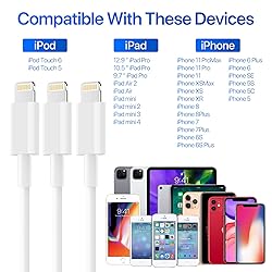 iPhone Charger AUNC 3PACK 6Feed Long Lightning to
