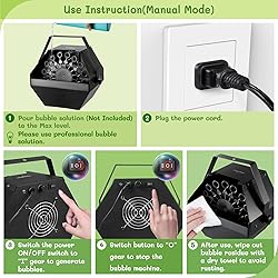 Theefun Bubble Machine: Remote Control 750ML Metal