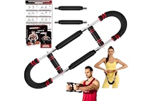 NOONCRAZY Twister Arm Trainer, Adjustable Twister Arm Chest Exerciser with 2/4 Spring & Training Poster for Men & Women, Detachable Power Twister Home Fitness Equipment for Enhancing Upper Body Muscle