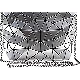 Goclothod Fashion Holographic Laser Shoulder Bag Geometric Envelope Clutch Chain Crossbody Purse