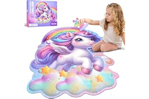 Hamiface 45 Pcs Unicorn Floor Puzzle for Kids Ages 3-6 Years Old- Large Toddler Puzzles Set, Educational Unicorn Activity Toys for 3 4 5 6 7 8 Girls Boys, Christmas Birthday Day Gifts Ideas