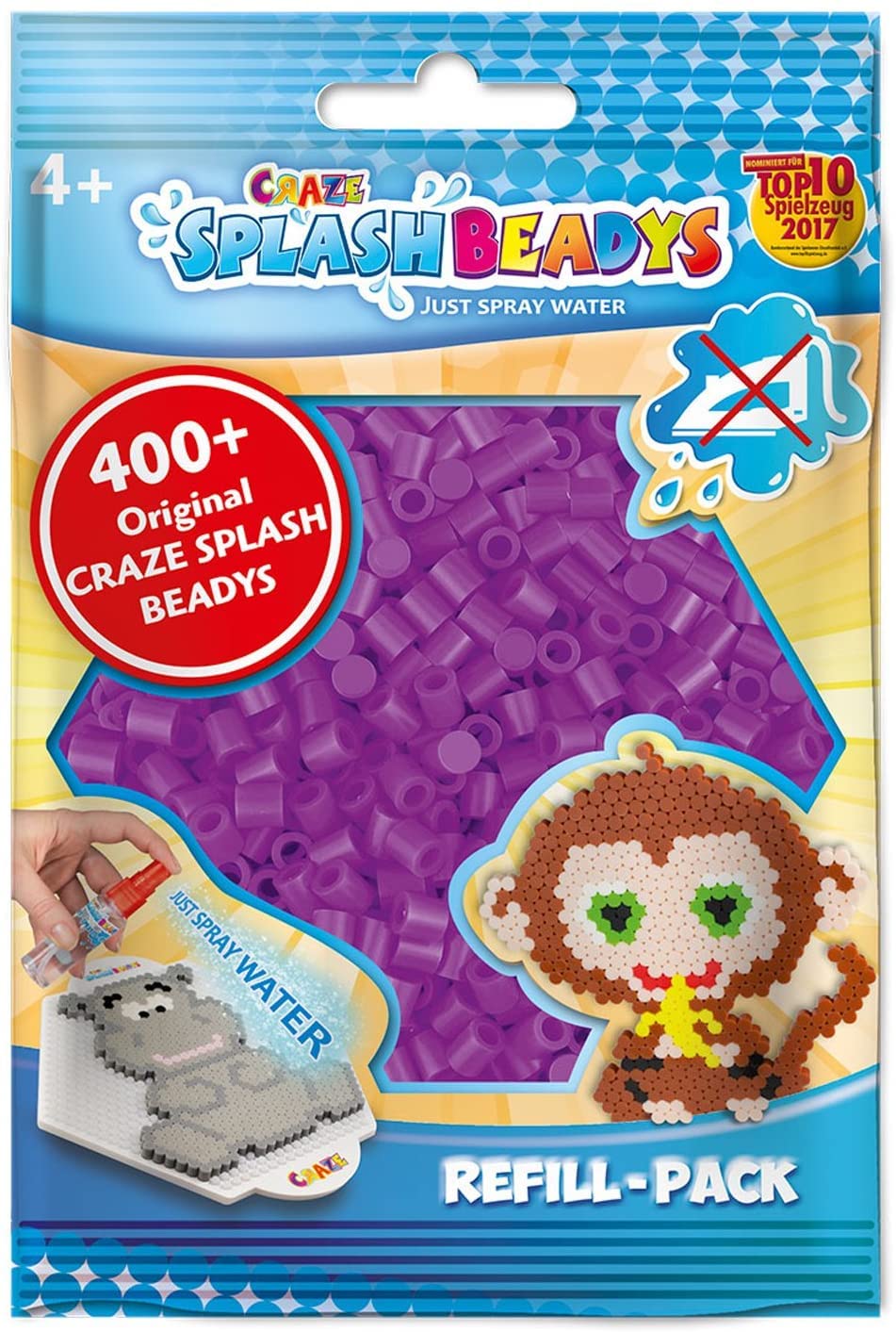 CRAZE Splash Beadys Refill-Pack Beads Violet Purple Violet Craft Beads Set 11843