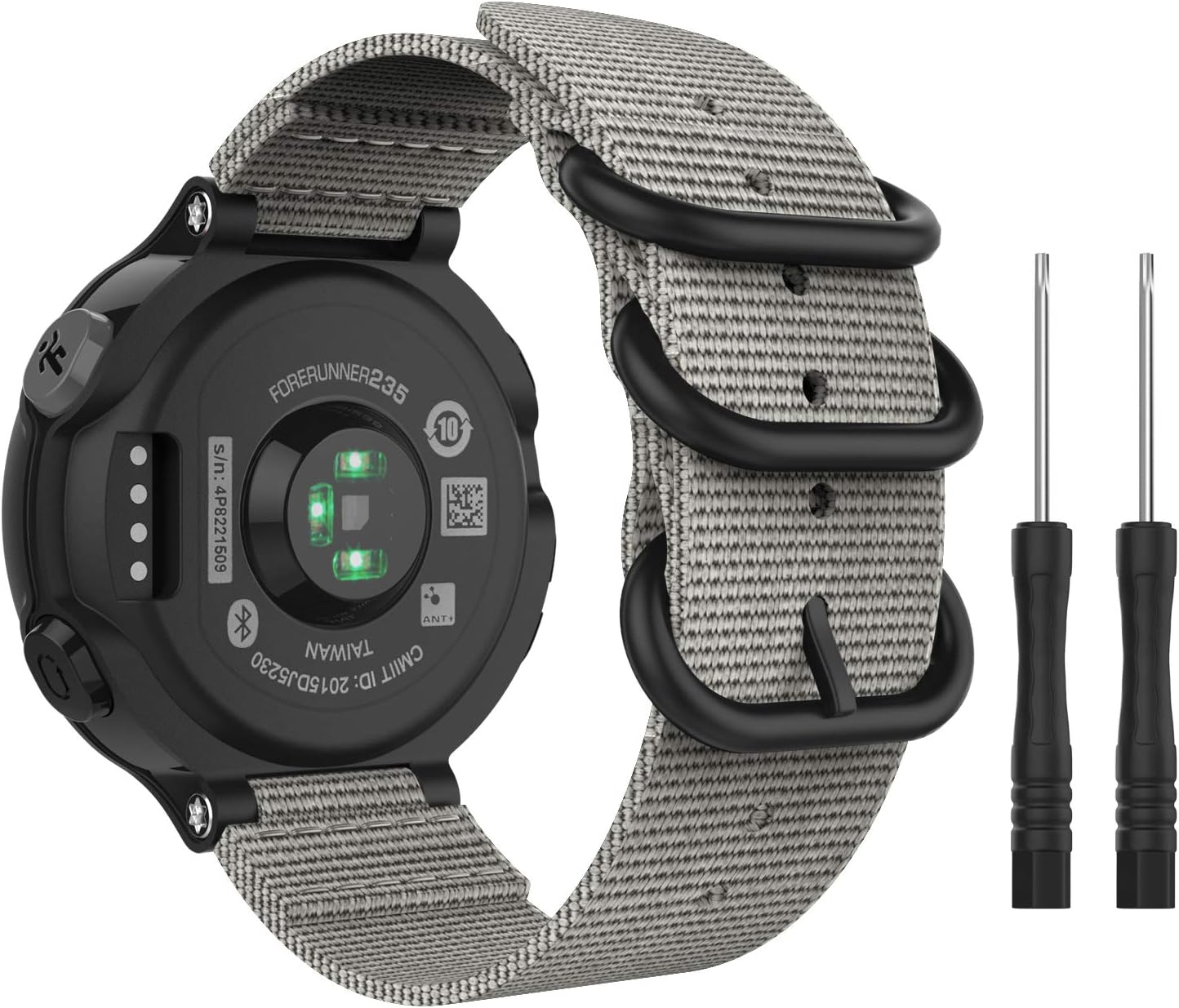 MoKo Correa Reloj Compatible con Garmin Forerunner 235/235 Lite/220/230/620/630/735XT/Approach S20/S6/S5, Pulsera de Reemplazo Ajustable de Nylón - ...